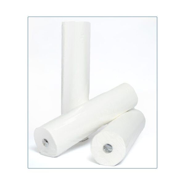 Lenzuolino medico 60 cm x 70 in pura ovatta di cellulosa, 2 veli – confezione da 6 rotoli - SaniRolls - immagine 2