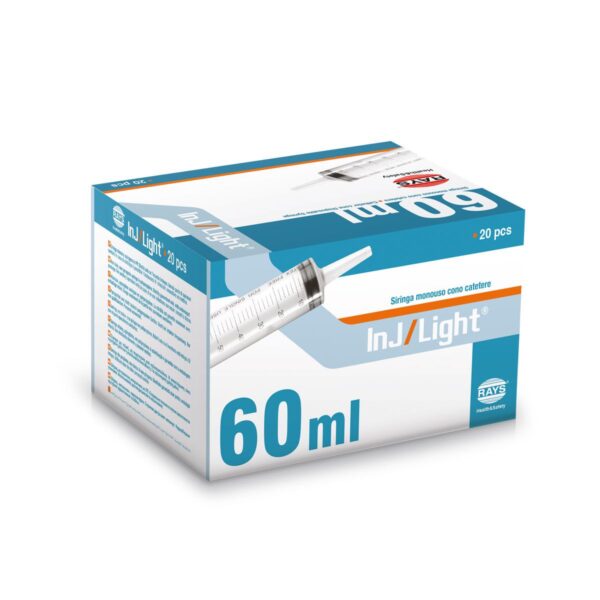 Siringhe Monouso Cono Catetere Senza Ago 60 Ml RAYS 