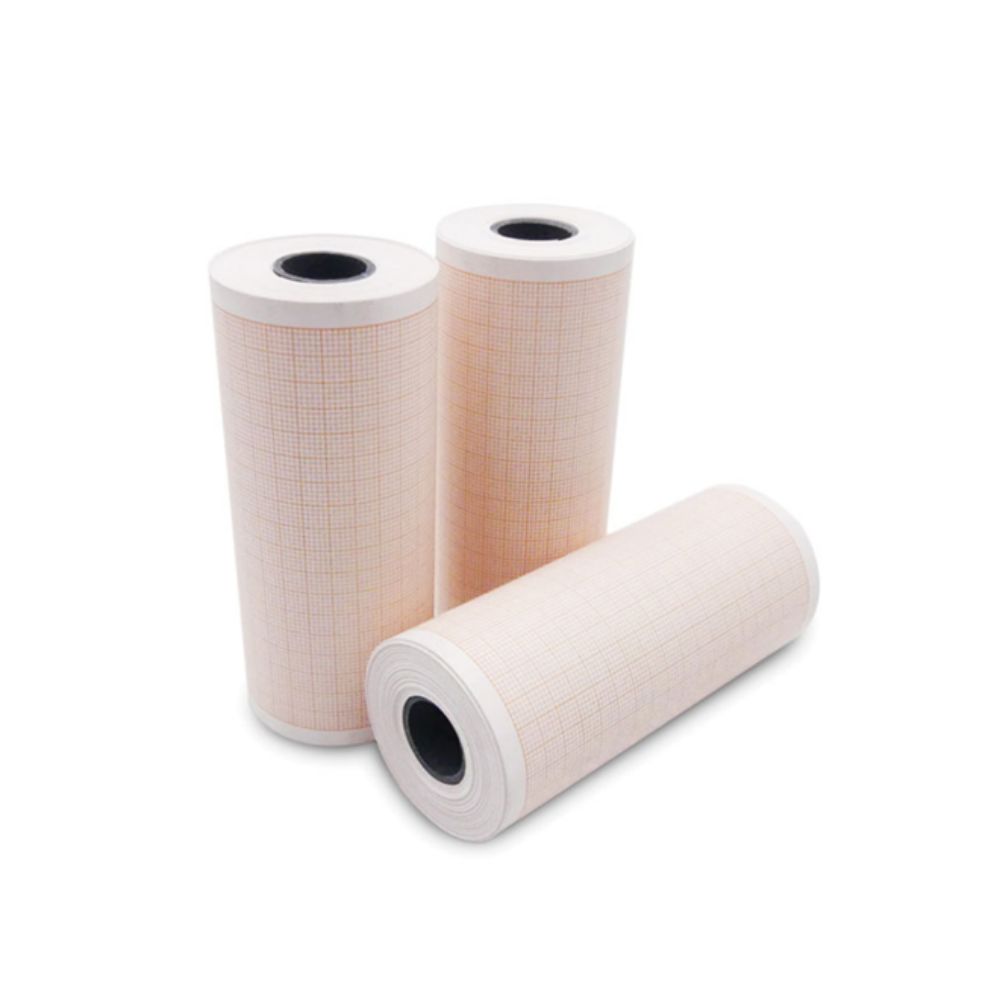 Carta Termica ECG 100 mm x 20 m per Cardioline ECG 100/L – Griglia Arancione – GIMA – 10 Rotoli