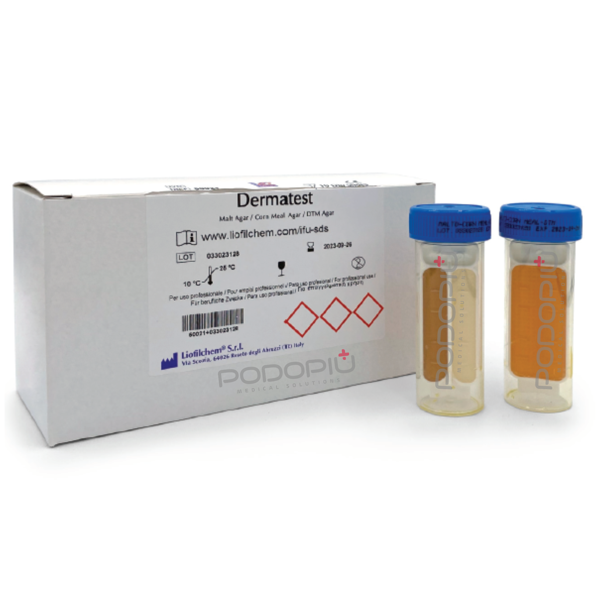 Dermatest Liofilchem – Test per Dermatofiti e Micosi Cutanee con 3 Terreni di Coltura – 10 Test